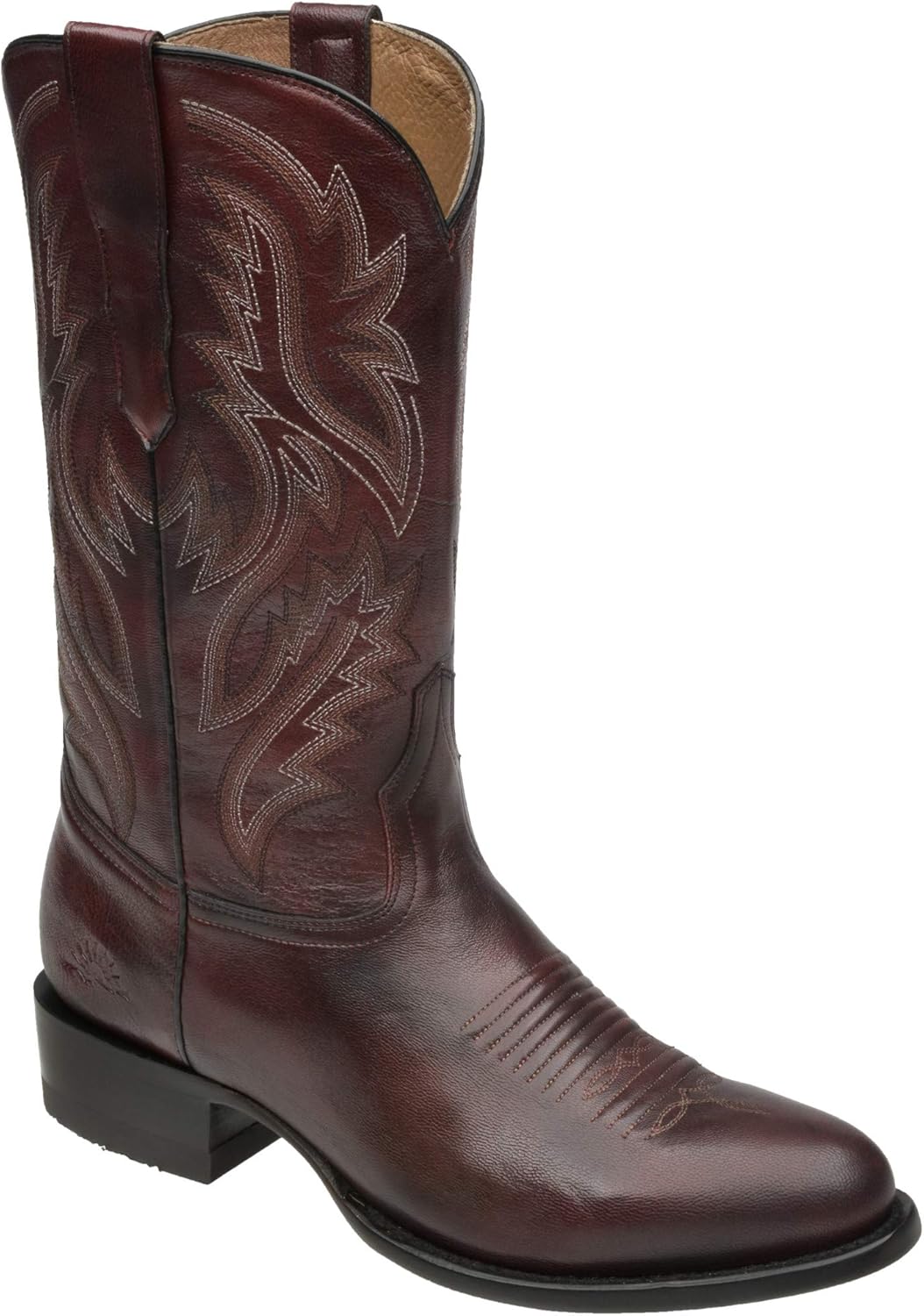 Bota Vaquera San Francisco Para Hombre Punta Redonda Suela Cuero