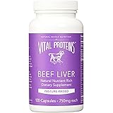 Vital Proteins Pasture-Raised, Grass-Fed Beef Liver (120 Capsules, 750mg each)