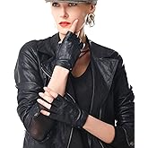 NappaNovum Women's Half Finger Leather With Silk Lining Performance Cycling Driving Gloves