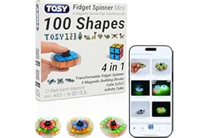 TOSY Magnet Fidget Spinner Mini - 8 Blocks, 3 in 1 Toy: Transformable Fidget Spinner, Infinity Cube, 2x2 Puzzle Cube, Christm