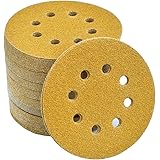 Aiyard 5-Inch 8-Hole Hook and Loop Sanding Discs 60-Grit Random Orbit Sandpaper, 100-Pack