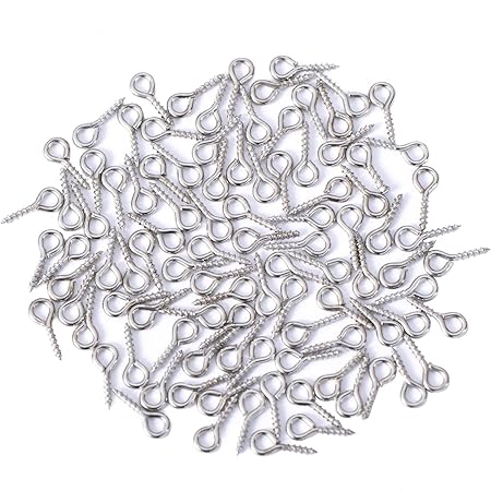 Outus 10 mm durch Haken 4 mm Augen Schraubösen Schraubhaken Edelstahl Augenschrauben für Harz, Schmuck, Perlen und Kunststoff