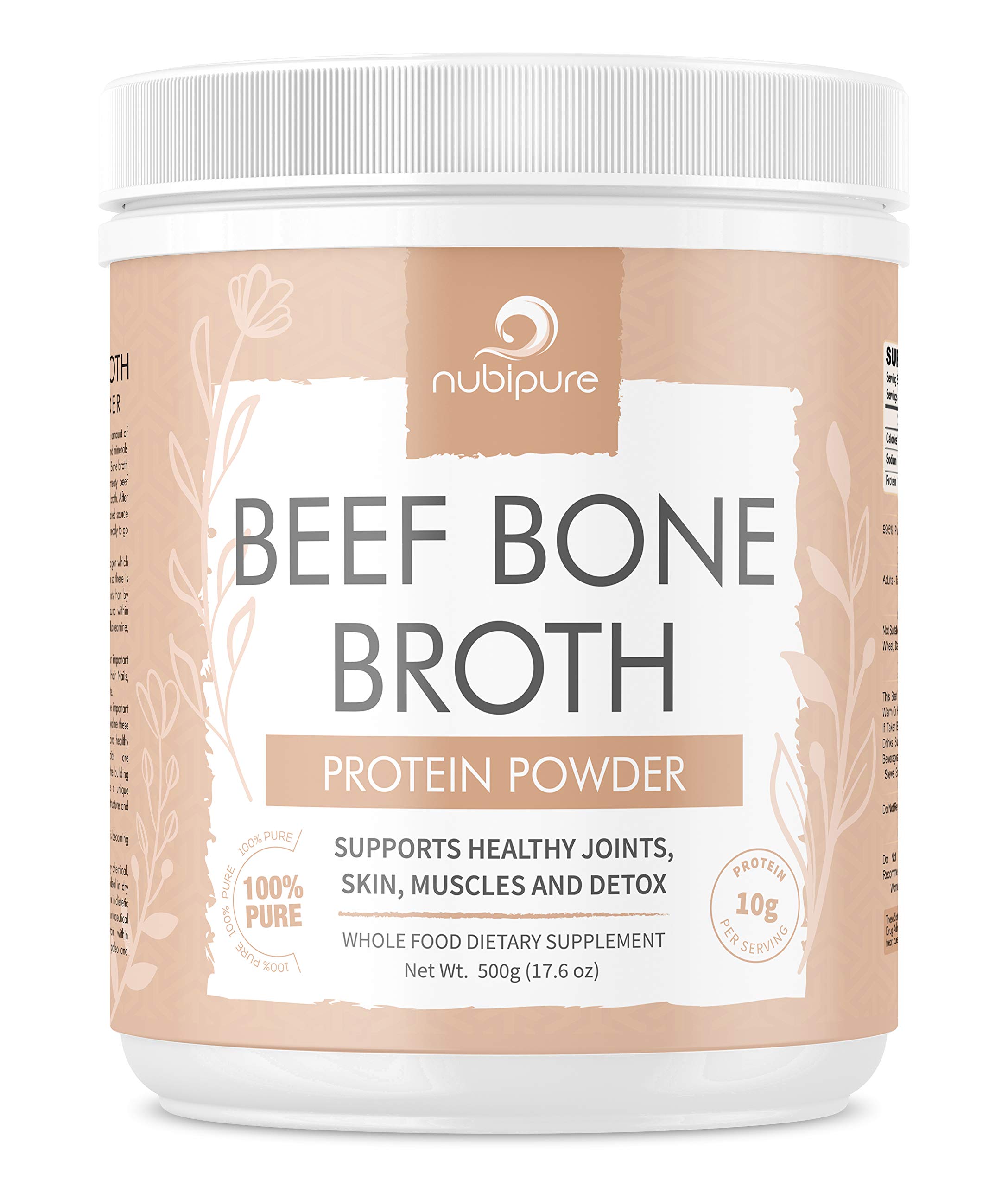 Beef Bone Broth Powder 500g | Unflavoured Sweden Grass Fed | Supplement for Skin, Nails, Hair, Tendons, Ligaments, Pain & Keto