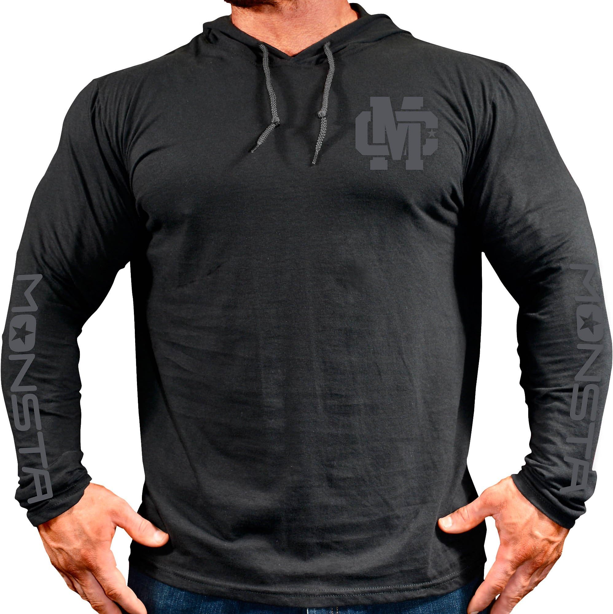 Monsta Clothing Co. SOFT: MC-Crest Hooded Longsleeve Black