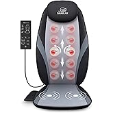 Snailax Shiatsu Back Massager with Heat Massage Chair Pad Kneading Back Massager for Pain Relief Deep Tissue Chair Massage Pad for Office Home
