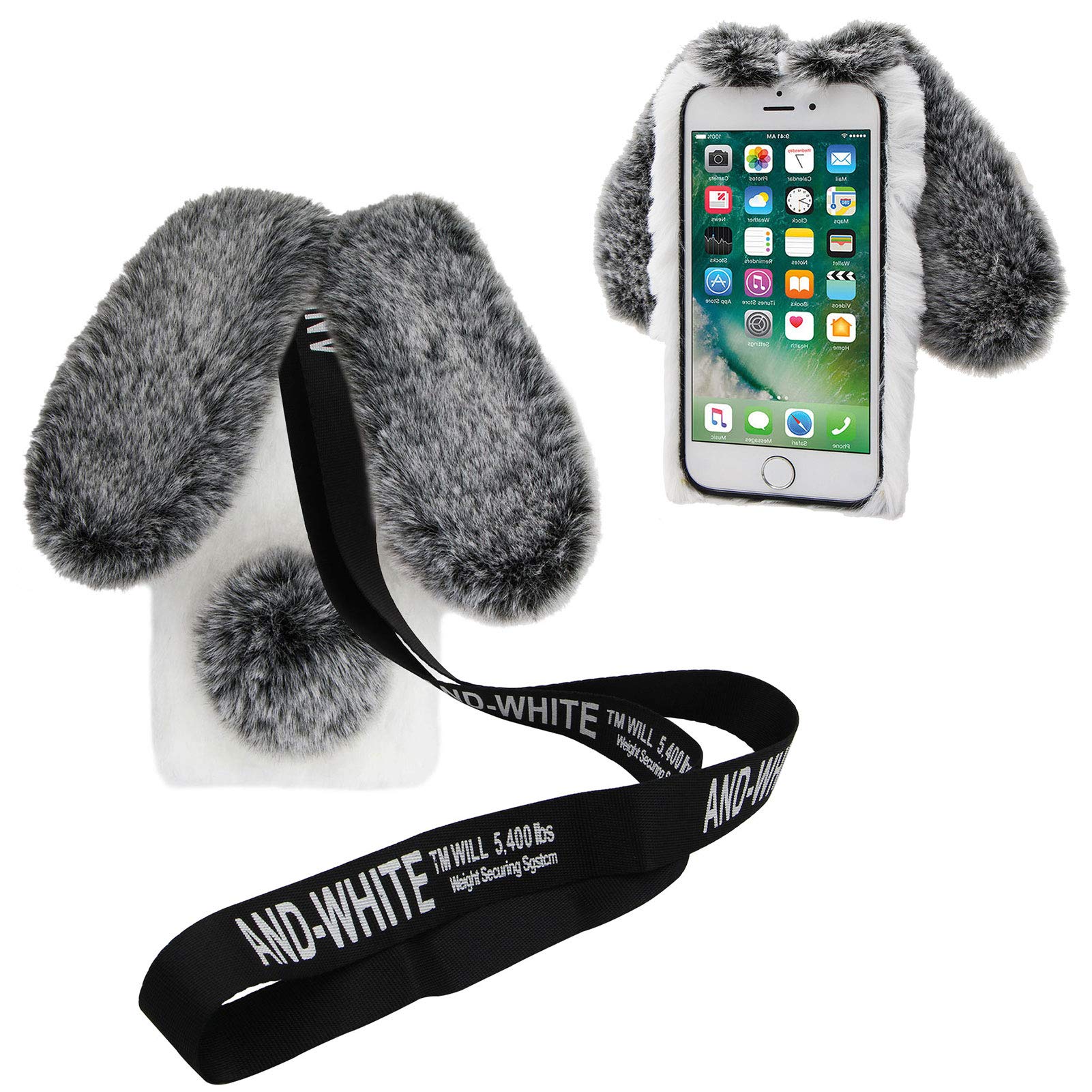 DasKAn 3D Bunny Ears Plush Case for iPhone 5 / 5S