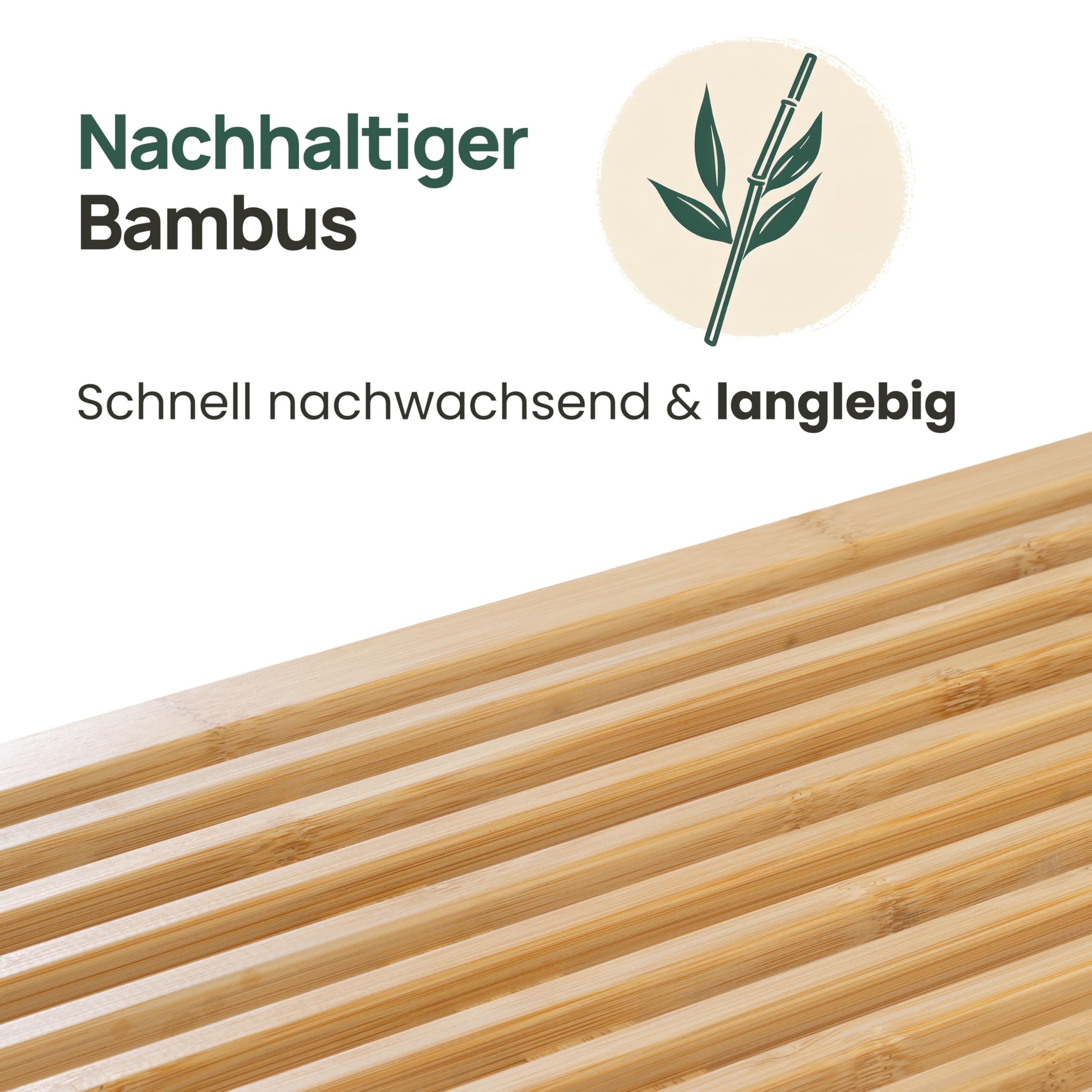 BAM BOO BOX Sitzbank aus Bambus – stabile Holzbank ohne Lehne für Flur, Bad, Küche, Esszimmer oder Schlafzimmer – kleine Sitzbank Holz 90x33x43 cm – bis 250 kg belastbar 6