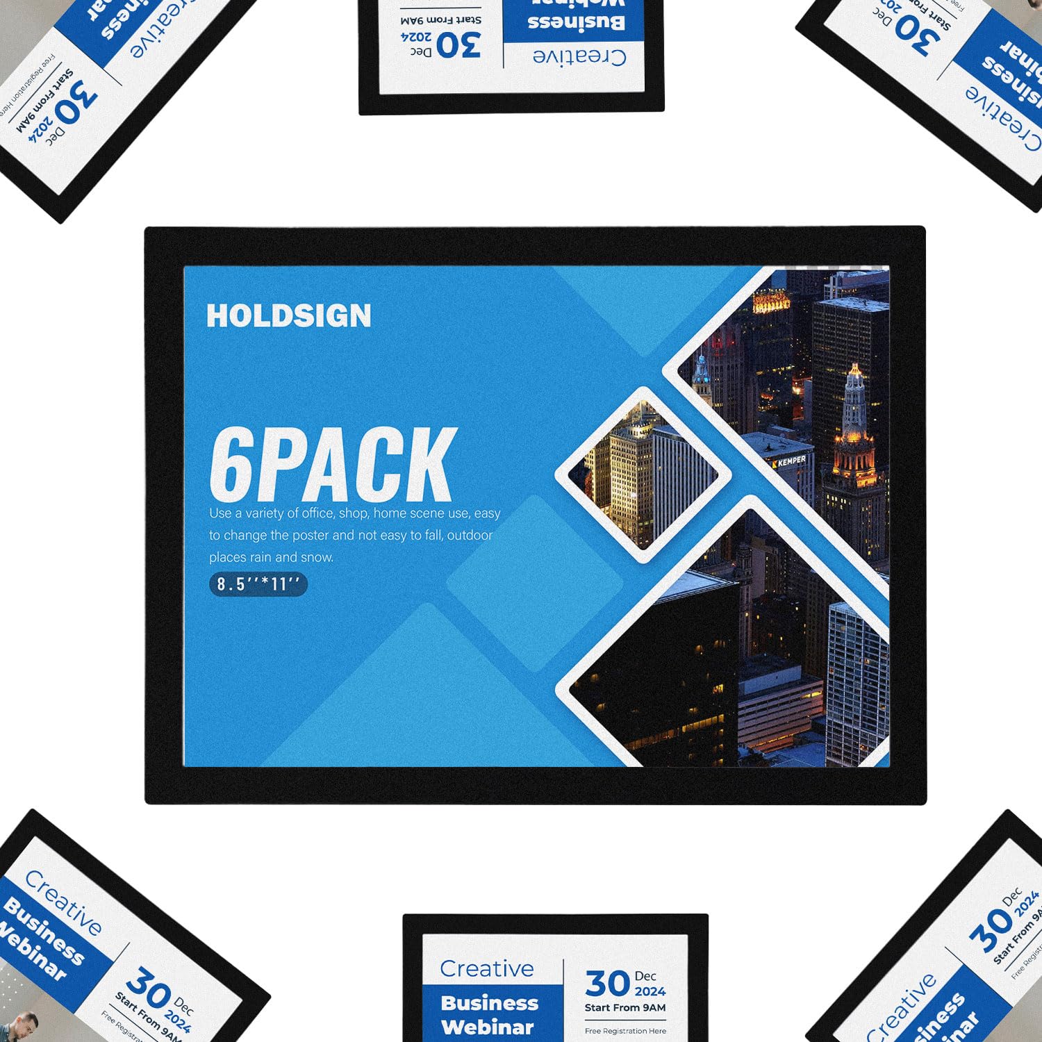 Photo 1 of HOLDSIGN Magnetic Sign Holder Self Adhesive Display Frame 8.5 x 11'' Transparent PVC and Strong, Magnetic Double Sided Picture Frames A4 Notice for Home, Office,School, Store (6pack)