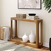 Plank+Beam Forma Console Table, 46 Inch, Solid Wood Sofa Table, Entryway Table for Hallway, Narrow Behind The Couch Table, Console Tables for Entryway, Living Room, Foyer, Easy Assembly, Pecan