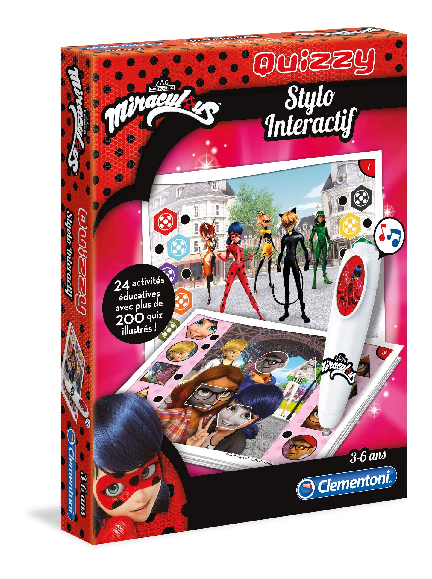 Clementoni-Clementoni-52354-Quizzy-Miraculous, 52354, Multicolour, French language