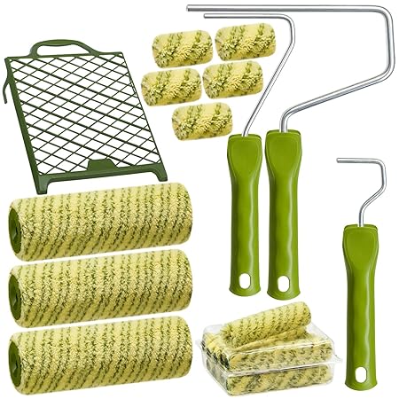 Profi Maler Set 22 tlg. | Farbroller Farbrolle Malerwalze | Farbwalzen Bügel Malerwerkzeug | Renovier Set Streich-Set | Maler