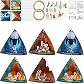 Colarr 24 Set Nativity Craft Ornaments 3D Jesus Birth Scene Cardboards and Bible Nativity Sticker DIY for Christmas Christian Activities Sunday School Religious Party Supplies Holy Night