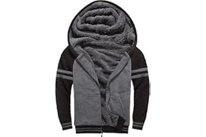 SECOOD Kids Hoodie Fleece Jacket Warm Sherpa Lined Zip Up Hooded Sweatshirt Soft Winter Coat Boys Girls School Outerwear