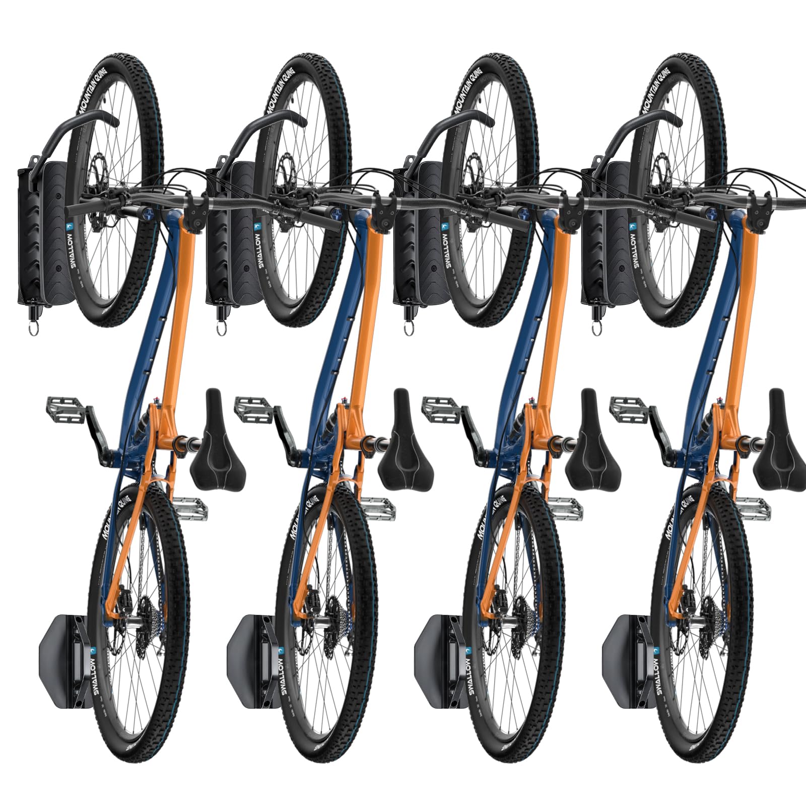 Photo 1 of BYHUME Bike Rack Garage,Bike Wall Mount, 150° Swivel & Space-Saving Vertical Bike Hangers for Storage, Sturdy Bike Stand Holds Up to 66lbs, Easy to Install, 4 Pack