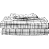 Eddie Bauer - Flannel Sheets King Size, Anti-Pilling & Wrinkle Resistant Cotton, Touchably Soft for All-Season Comfort - Bed Sheets with Matching Pillowcases & Fitted Sheet (Beacon Hill Ivory)