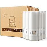 Alumenza 7 Day Candle in Glass Jar – Clean Burning Unscented – Large & Tall Devotional Prayer Pillar Candles for Home, Memorial, Rituals, Spells, Baptisms, Long Lasting Bulk 6 Pk