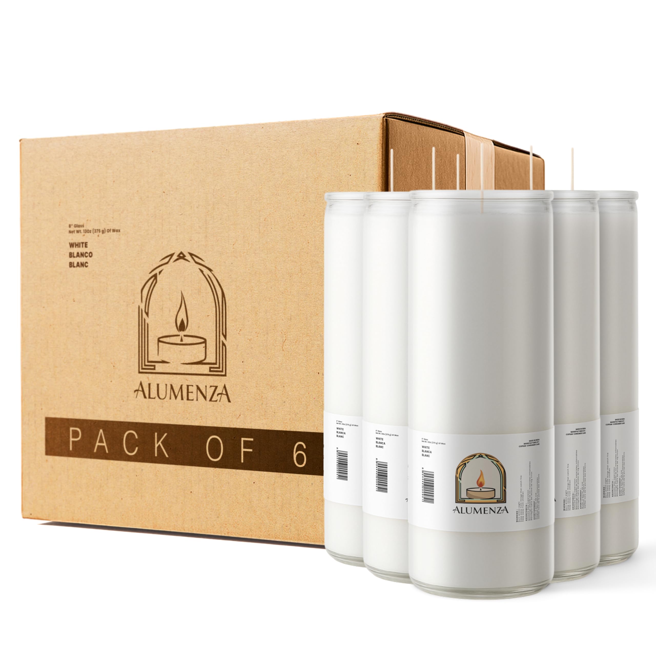 Photo 1 of ***MISSING PARTS***
Alumenza 7 Day Candle in Glass Jar – Clean Burning Unscented Paraffin Wax – Large & Tall Devotional Prayer Candles for Home, Memorial, Rituals, Spells, Baptisms, Long Lasting Bulk 6 Pk