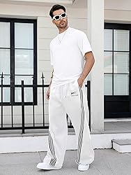 GORGLITTER Men's Baggy Wide Leg Sweatpants Y2K