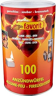 Favorit Anzündwürfel weiß, 100 Stück – Anzünder für Kamin, Grill und Ofen, in Vorratsdose – 1215