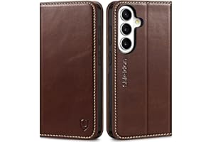 SHIELDON Wallet Case for Galaxy S26 5G, Genuine Leather Wallet Case with RFID Blocking Credit Card Holder Kickstand Magnetic 