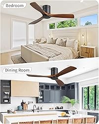 CACI Mall Flush Mount Ceiling Fan - 52 Inch Low