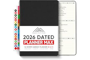 Dated, 2026 Planner, 8.5" x 11" - The Productivity Planner to Achieve Your 2026 Goals - Planner 2026-2027 by PRODUCTIVITY STORE (A4, BLACK)