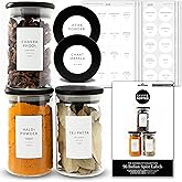 Square Spice Labels for Indian Spices - 96 South Asian Spice Jar Labels Stickers - Kitchen Pantry Labels for Jars - Organizat