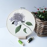 Myfelicity Embroidery Kit 3 Flower Pattern Sets with Cloths Threads Needles Hoop view 5