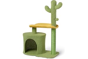 鶹 Basics Cat Scratcher – Indoor Cactus Single Cat & Kittens Scratching Post with Multi-Level, Large – 30.7” (77.9cm) H, 