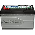 Interstate Batteries Marine/RV Battery 12V 100Ah 825CCA Dual Purpose Power Pure Lead AGM RV & Marine Starting Replacement Battery (Group Size 31M) Boats, RV's (8-31MAGMDC / 31M-AGM-A)