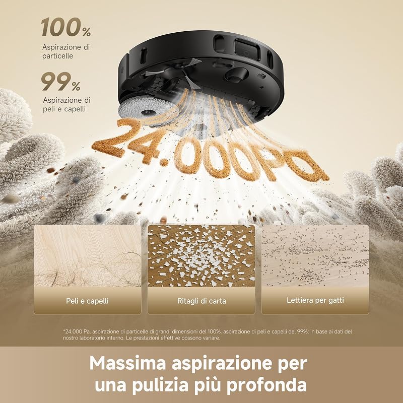 L40 Ultra A Robot Aspirapolvere Lavapavimenti, Aspirazione 24.000 Pa