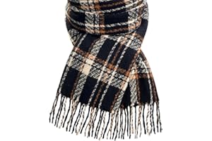 PASSIONBILITY Winter Scarf for Women, Fashion Plaid Blanket Scarves with Fringe, Long Soft Scarf Shawl Wraps