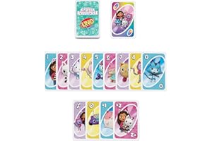 Mattel Games UNO Junior Gabby’s Dollhouse Card Game for Kid Parties, Family Nights, Vacations & Travel