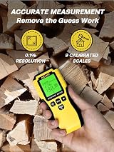 AZUNO Moisture Meter 8-Mode Pin Type Backlit LCD Audible Alert Wood Building view 2