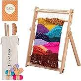 Lily & Oak Weaving Loom for Adults & Kids - Weaving Loom Kit | Beginner-Friendly Table Loom & Lap Loom with Yarn, Tools & Ins