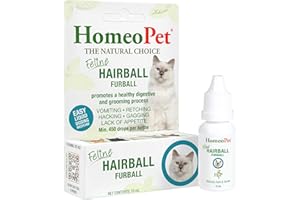 HomeoPet Feline Furball, Safe and Natural Hairball Supplement for Cats, Cat Hairball Relief, 15 Milliliters