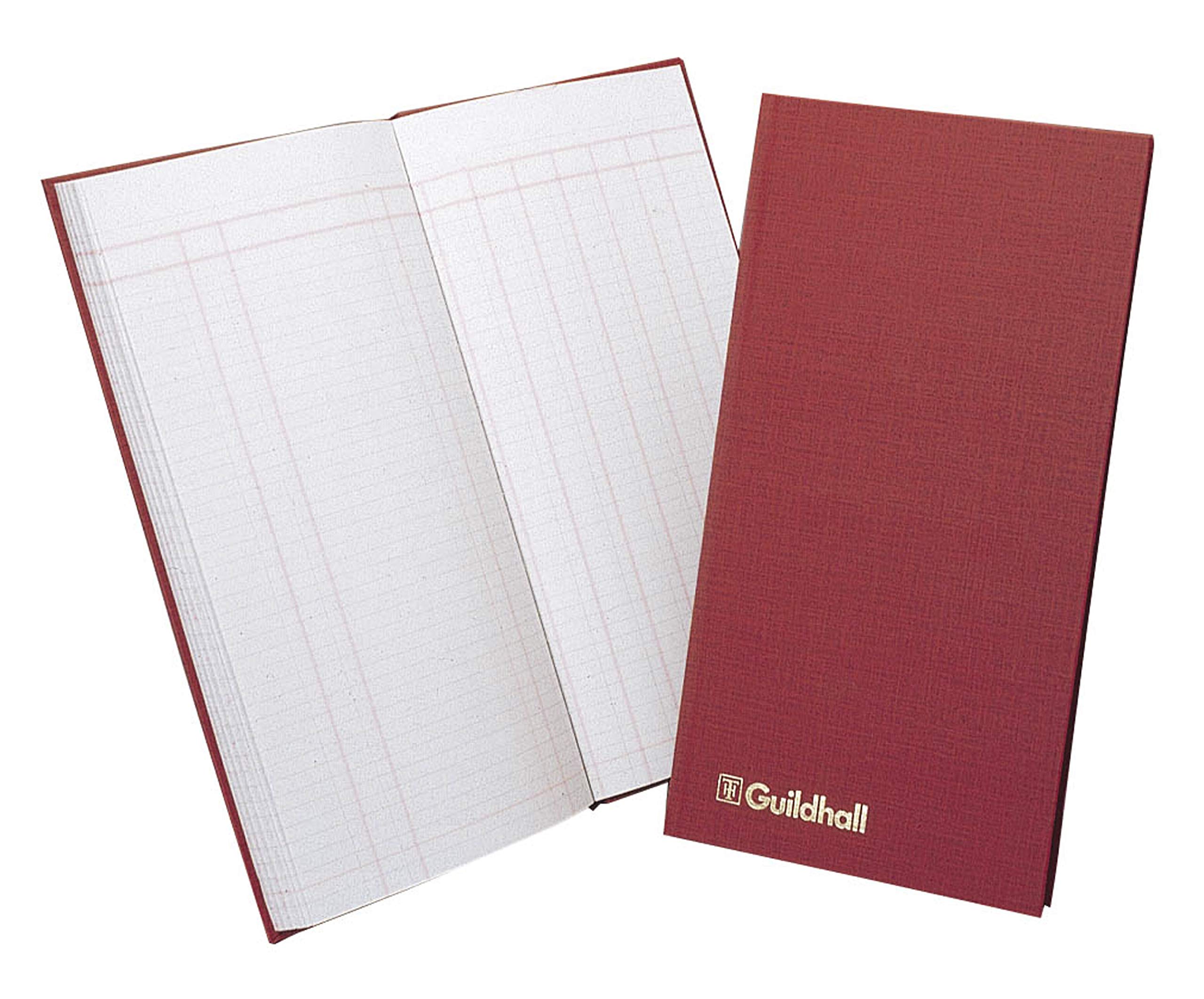 Exacompta - Ref T272Z - Guildhall - Casebound Hardback Petty Cash Book 298 x 152mmm, 1 Debit & 7 Credit Columns, Bound Maroon Vinyl Cover, 80 Pages 95gsm Ledger Quality Paper