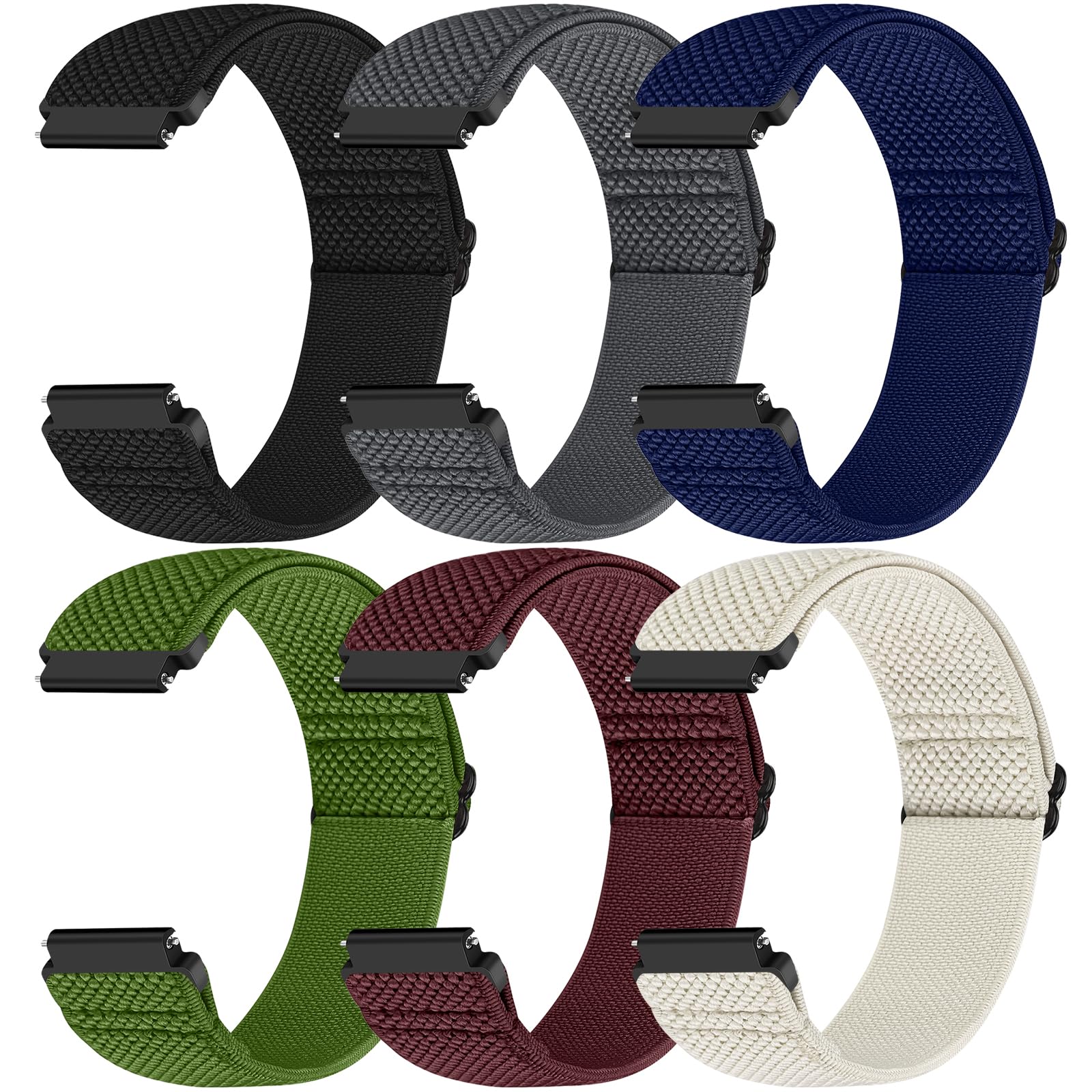 24mm Quick Release Elastic Watch Bands Compatible with Garmin Venu X1/Suunto 9/9 Baro/9 Titanium/D5/7/TicWatch Altas/Pro 5/Pro 5 Enduro/COROS Nomad/iTouch AIR 4 41mm 46mm/AIR 3 44mm/G-shock ga2100