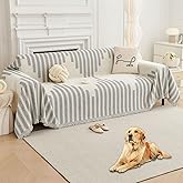 HAOMAIJIA Boho Sofa Covers Couch Covers for 3 Cushion Couch Sofa Pet Friendly Soft Thick Non Slip Couch Cover for Dogs Washable Sectional Couch Covers L Shape Furniture Protecto (Grey, 71"x118")