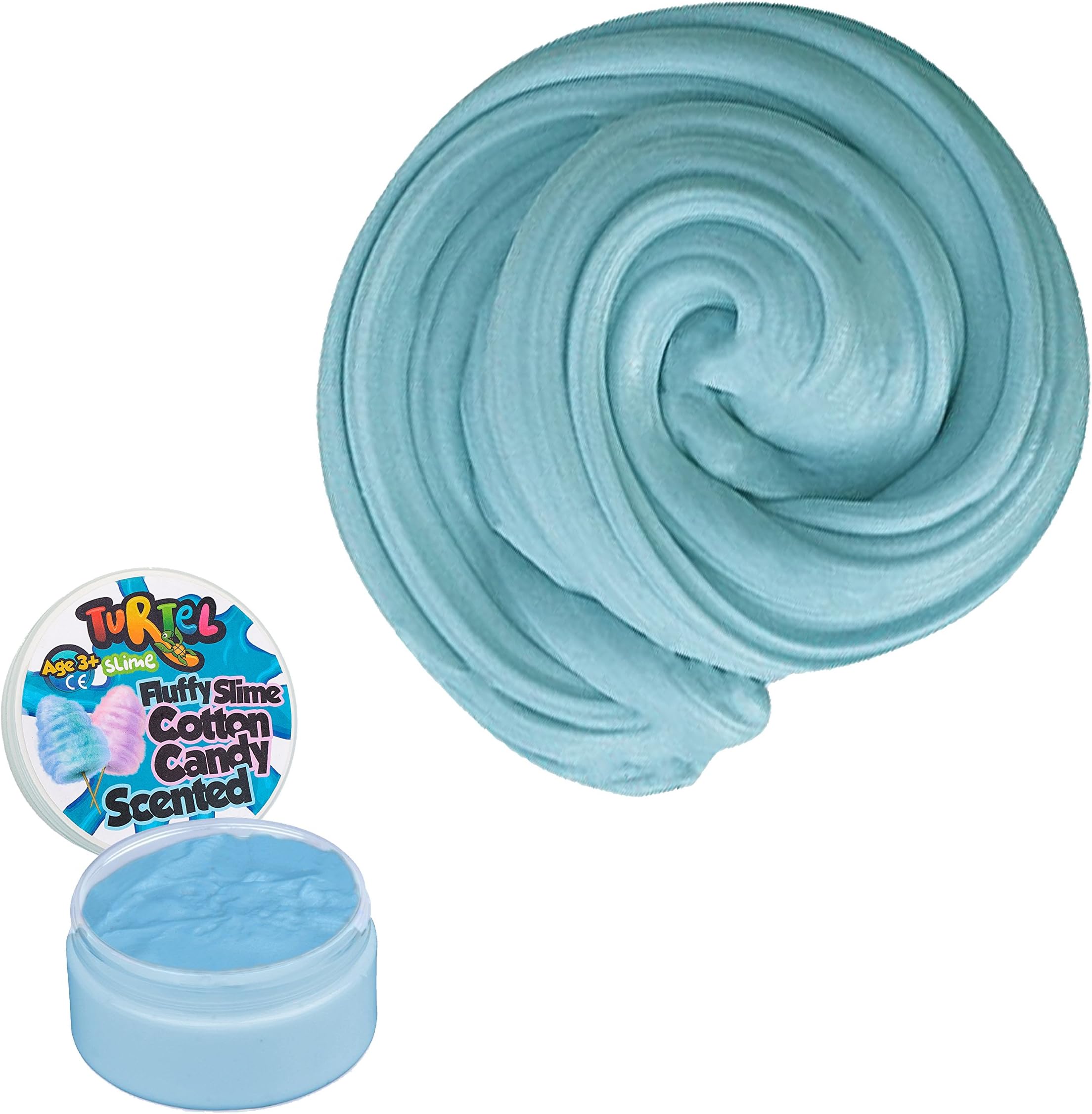 Blue Fluffy Slime – Cotton Candy Scented, 6 OZ, Non-Sticky Super Soft Stretchy Fluffy Slime, Stress Relief, Floam, ASTM Certified Super Soft Toy for Kids and Adults by Turtel