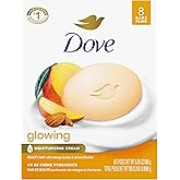 Dove Beauty Bar Soap Glowing Mango & Almond Butters, 8 Bars for Radiant Skin, Illuminates Skin 3.75 oz