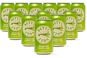 Betty Buzz Sparkling Lemon Lime Premium Sparkling Soda by Blake Lively (12 pack Cans) | Natural Flavors & Sweeteners, Only Clean Ingredients