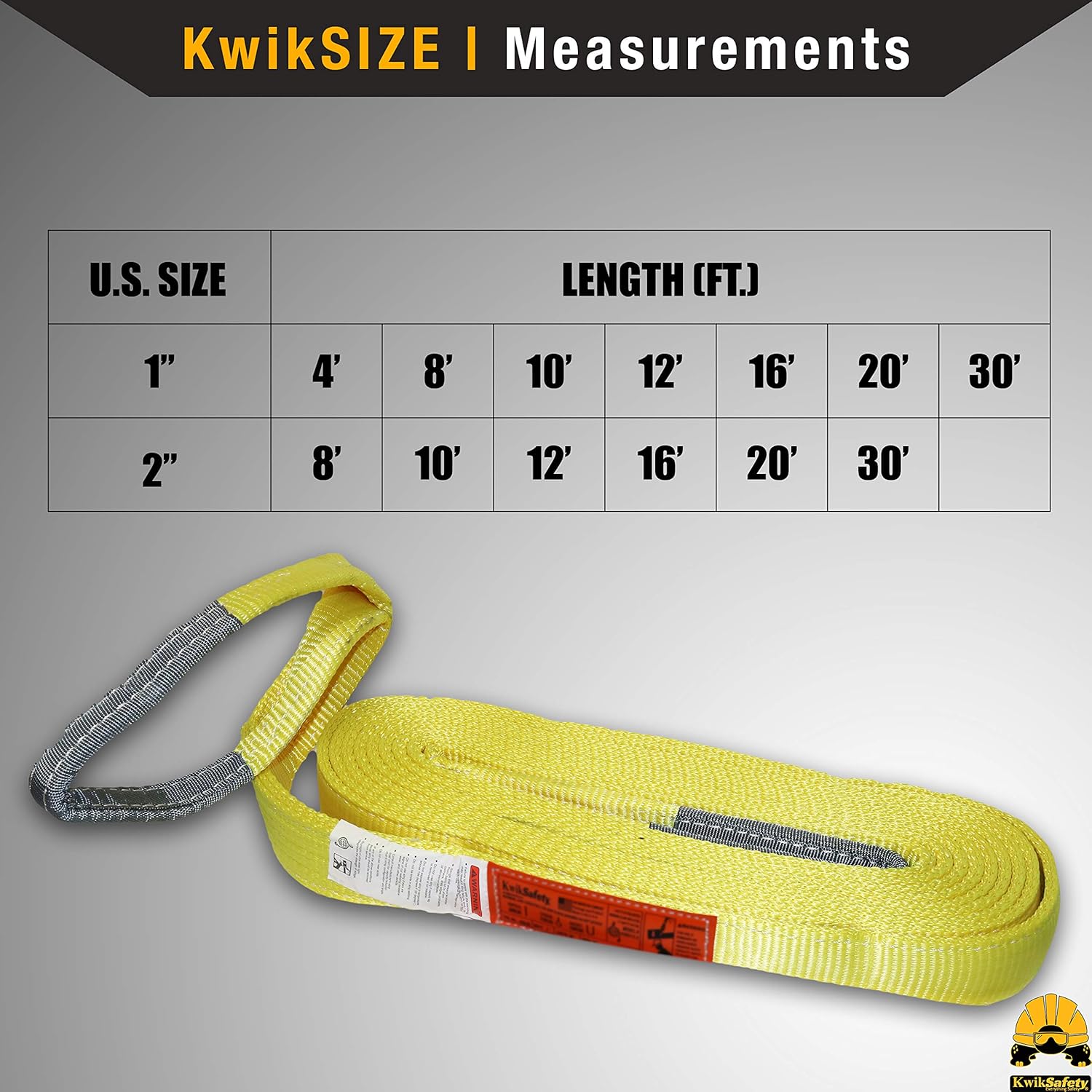 ASME OSHA Mighty Sumo 1”x 12’ Poly  Sling Lifting Strap for Construction 3200lbs Vertical