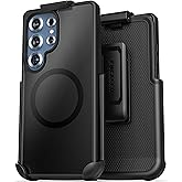 Encased Belt Holster Case for Samsung Galaxy S25 Ultra, (Slim Fit) Case with Rotating Phone Holder Clip (Magnetic, Compatible with MagSafe) Matte Black