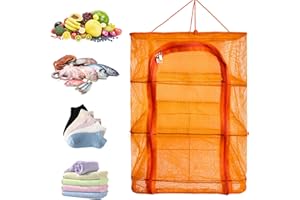 Sidawhope 4-Layer Folding Herb Drying Rack –Collapsible with Durable Frame Easy Storage Ideal for Drying Fish Fruits Vegetables Clothes Hanging Dryer Drying Net 20x14x14inch