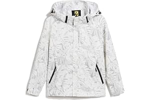 Hikevitang Boys Girls Lightweight Raincoat Waterproof Hooded Rain Jacket Windbreaker kids jacket