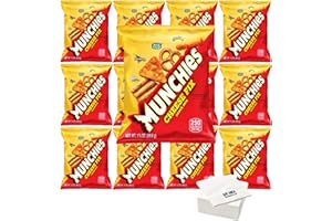 Munchies Cheese Fix Snack Mix, 1.75oz Bags, (Pack of 8) with Bay Area Marketplace Napkins
