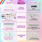 GOLMUD 68PCS DIY Headband Making Kit Unicorn Mermaid Flower Hair Accessories view 5