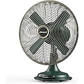 AMACOOL Oscillating Vintage Fan, All Metal Retro Table Top Fan, Adjustable Head Tilt, Quiet 3 Speeds Plug-In Desk Fan for Bedroom Home Office & Kitchen