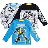 Transformers Hasbro Boys 3 Pack Long Sleeve Shirt for Toddler and Big Kids